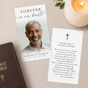 Cartão de Oração de Funeral com Foto de Celebração