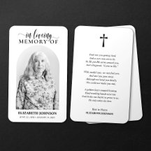 Cartão de Oração de Funeral com Foto Simples em Me