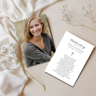 Cartão de Oração de Funeral de Celebração de Vida 