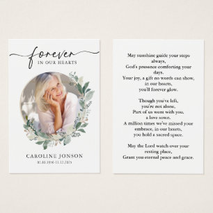 Cartão de Oração de Memória Funeral Flueral Fluvia