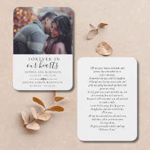 Cartão de Oração de Memória Memorial de Foto Dupla