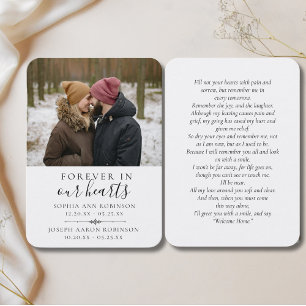 Cartão de Oração de Memória Memorial de Foto Dupla