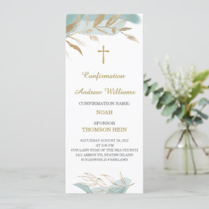 Cartão de Oração de Menino de Confirmação Personal