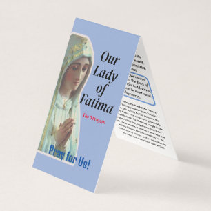 Cartão de Oração de Nossa Senhora de Fátima
