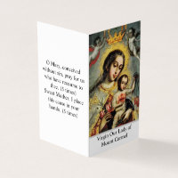 Cartão de Oração de Nossa Senhora do Monte Carmelo