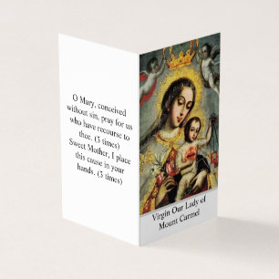 Cartão de Oração de Nossa Senhora do Monte Carmelo