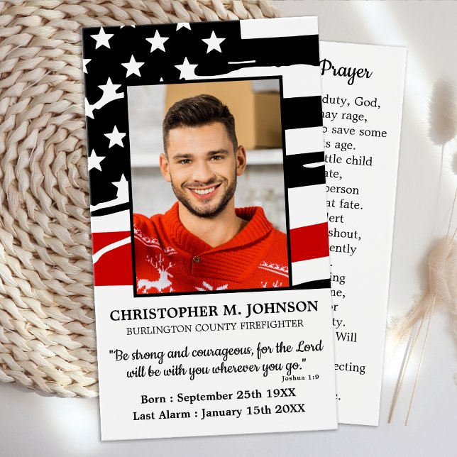 Cartão de Oração do Bombeiro do Memorial Funeral (Criador carregado)