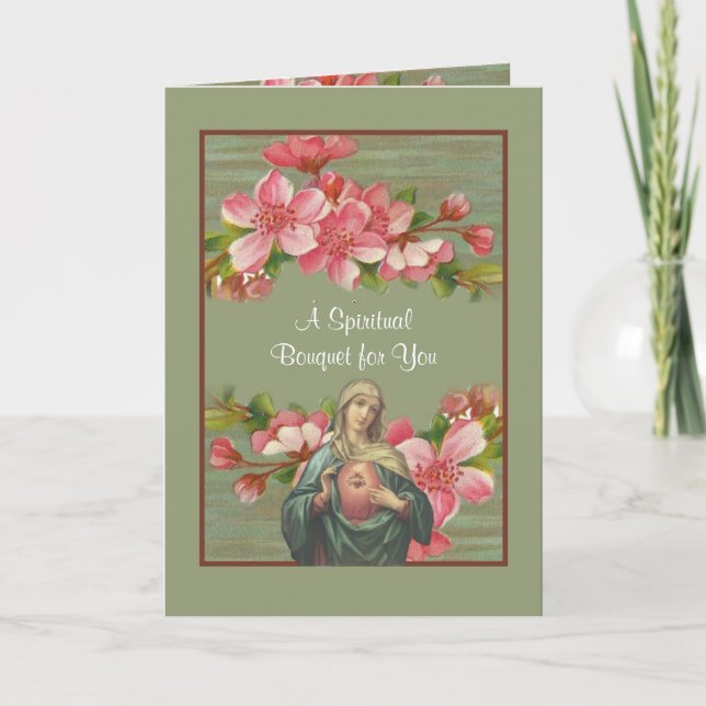Cartão de Oração do Buquê Espiritual Católico da V (Frente)