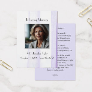 Cartão de Oração do Memorial do Funeral Puro Elega