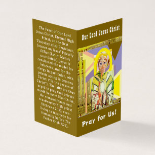 Cartão de Oração do Sacerdote Nosso Senhor Jesus C