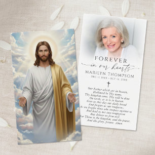 Cartão de Oração do Senhor Religioso Oração de Jes