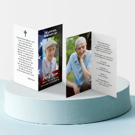 Cartão de Oração Dobrado com Foto do Memorial Fune