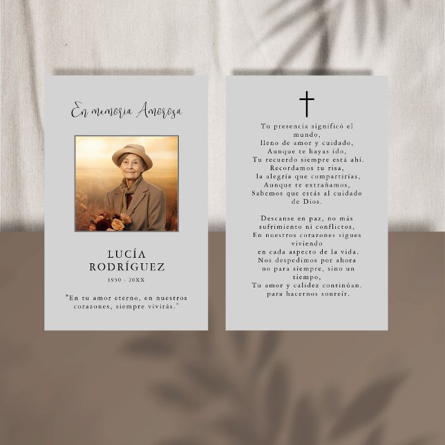 Cartão de Oração Fotográfica Memorial do Funeral E (Criador carregado)
