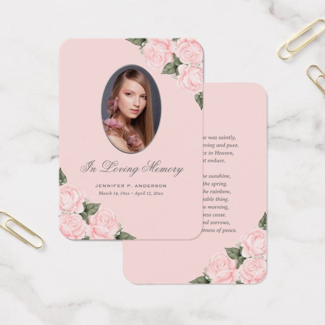 Cartão de Oração Funcional para Memória Rosa-Blush (Escritótio)