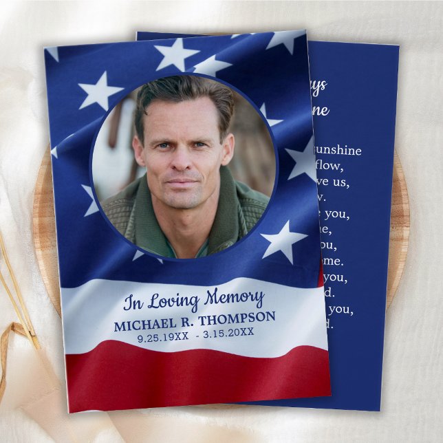 Cartão de Oração Funcional Patriótico Veterano de  (Criador carregado)