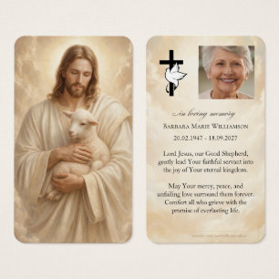 Cartão de Oração Fúnebre Bom Pastor Jesus