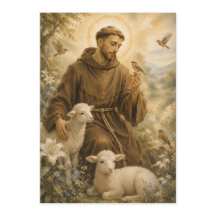 Cartão de Oração Fúnebre de São Francisco 5x7 pole