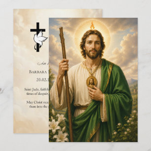 Cartão de Oração Fúnebre de São Judas 5x7 polegada