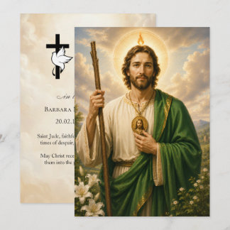Cartão de Oração Fúnebre de São Judas 5x7 polegada