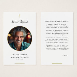 Cartão de Oração Funeral Católico Dourado para sem