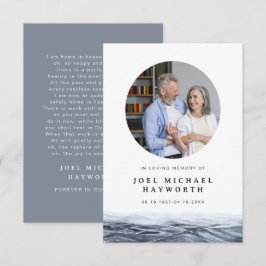 Cartão de Oração Funeral de Água do Oceano Minimal