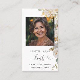 Cartão de Oração Funeral de Foto Floral Elegante