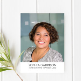 Cartão de oração funeral de texto preto simples co