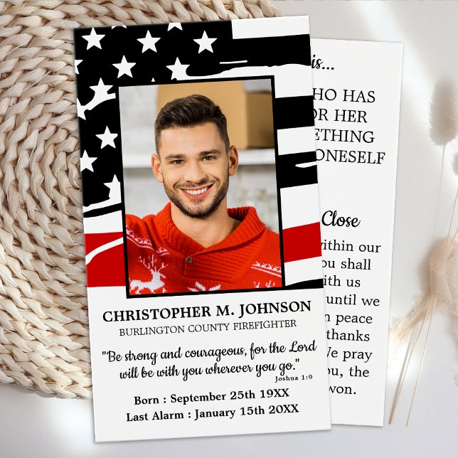 Cartão de Oração Funeral do Bombeiro Memorial (Criador carregado)