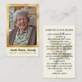 Cartão de Oração Funeral do Memorial Botânico