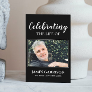 Cartão de Oração Funeral do Memorial Negro com Fot