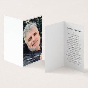 Cartão de Oração Funeral Elegante com Foto