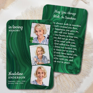 Cartão de Oração Funeral Emerald Green 3 Foto M