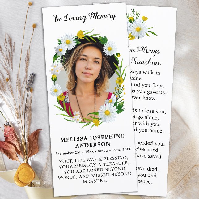 Cartão de Oração Funeral Floral do Memorial Modern (Criador carregado)