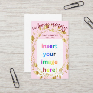 Cartão de Oração Funeral Fotográfico Memorial Pers