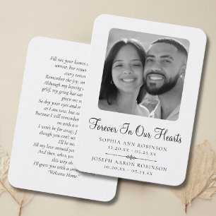 Cartão de Oração Funeral Memorial Duplo