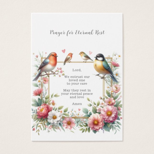 Cartão de Oração Funeral/Memorial para o Repouso E (Frente)