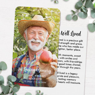 Cartão de Oração Funeral Memorial Simples da Foto