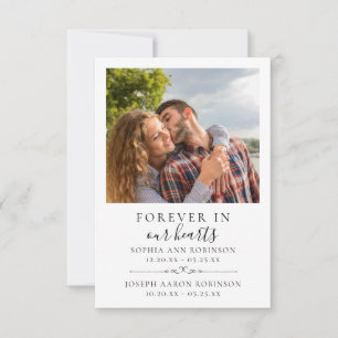 Cartão de Oração Funerária com Foto Dupla Memorial