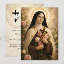 Cartão de Oração Funerária de Santa Teresa 5x7 pol