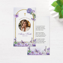Cartão de Oração Funerária do Serviço Memorial Flo