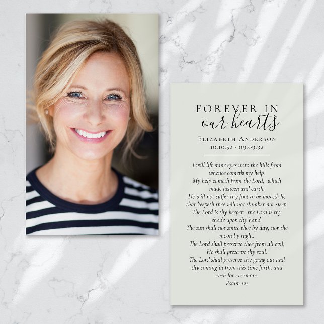 Cartão de Oração Funerária Foto Para Sempre em Nos (Criador carregado)