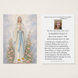 Cartão de Oração Funerária Memorial Católica de Lo