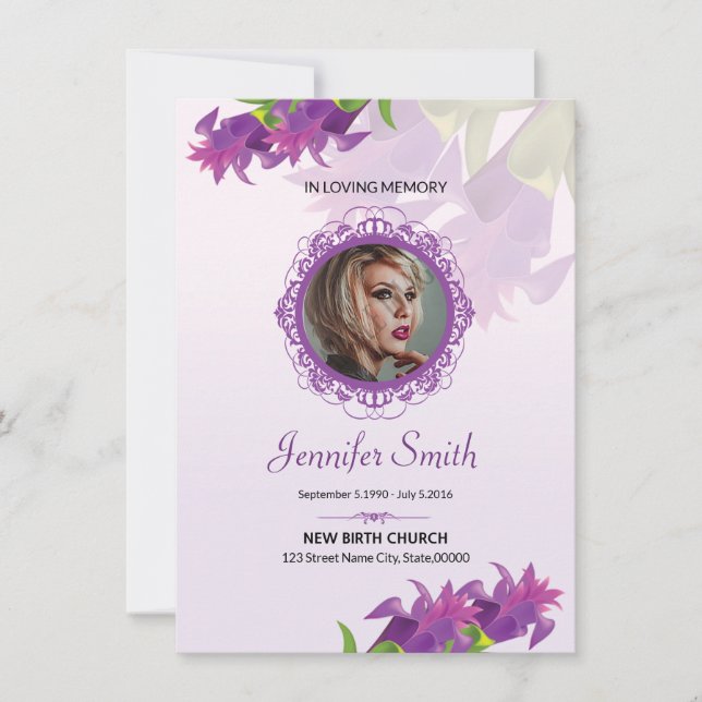 Cartão de Oração Funerário (Frente)