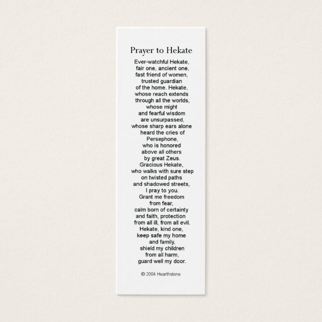 Cartão de Oração Hecate (Hekate) (Frente)