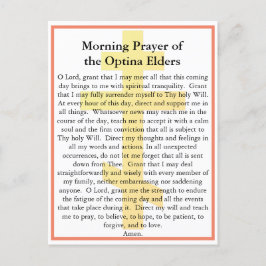 cartão de oração matinal dos Anciãos Ortodoxos de
