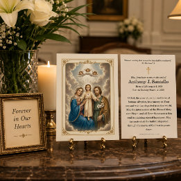 Cartão de Oração Memorial Católica da Sagrada Famí