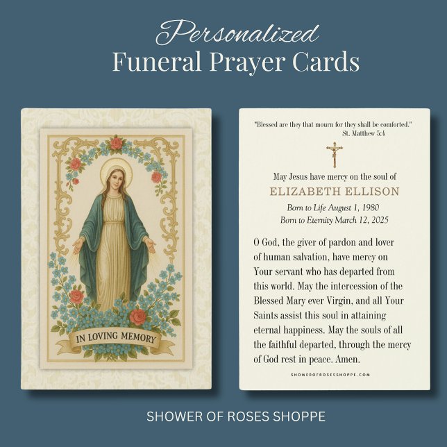 Cartão de Oração Memorial Católico Funeral (Criador carregado)