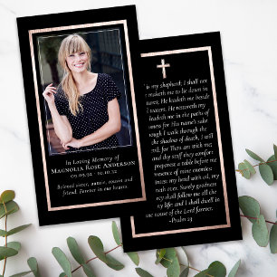 Cartão de Oração Memorial Cruzado de Quadro Dourad