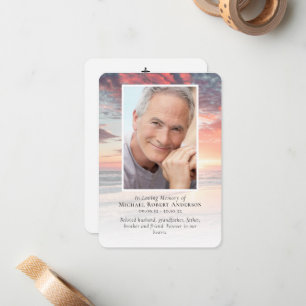 Cartão de Oração Memorial de Fotografia Sunset