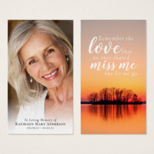 Cartão de Oração Memorial de Fotografia Sunset